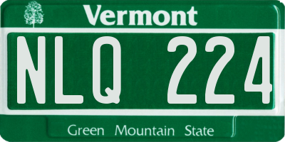 VT license plate NLQ224