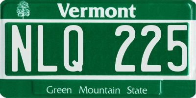 VT license plate NLQ225
