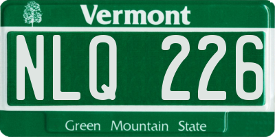 VT license plate NLQ226