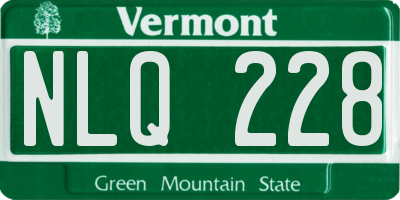 VT license plate NLQ228