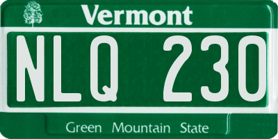 VT license plate NLQ230