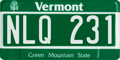 VT license plate NLQ231