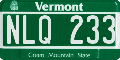 VT license plate NLQ233