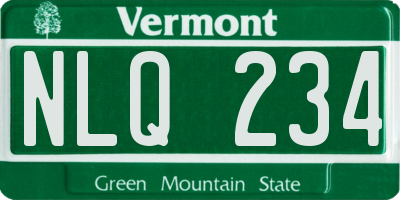 VT license plate NLQ234