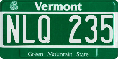 VT license plate NLQ235