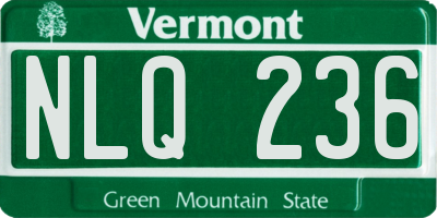 VT license plate NLQ236