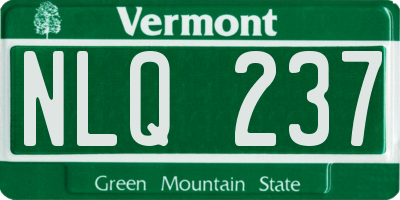 VT license plate NLQ237