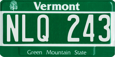 VT license plate NLQ243