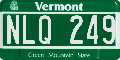 VT license plate NLQ249