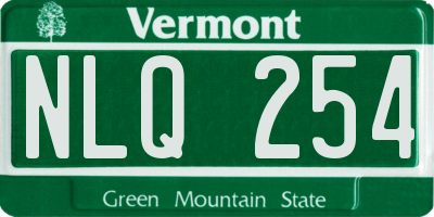 VT license plate NLQ254