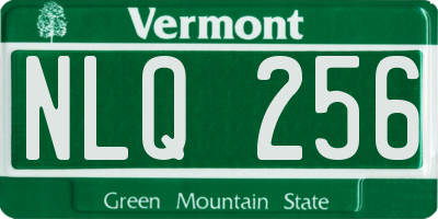 VT license plate NLQ256