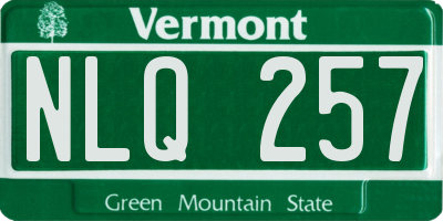 VT license plate NLQ257