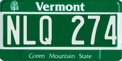 VT license plate NLQ274