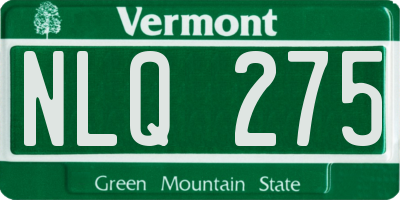VT license plate NLQ275