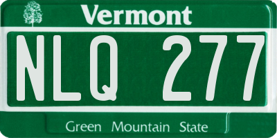 VT license plate NLQ277