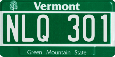 VT license plate NLQ301