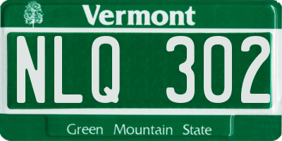 VT license plate NLQ302