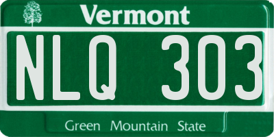 VT license plate NLQ303