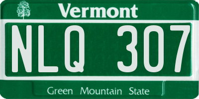 VT license plate NLQ307