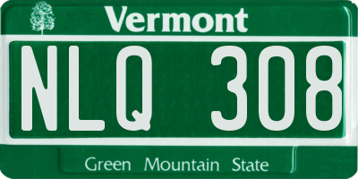 VT license plate NLQ308