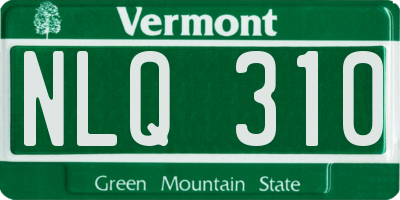 VT license plate NLQ310