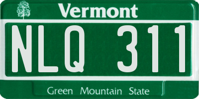 VT license plate NLQ311