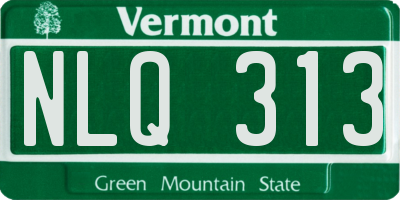VT license plate NLQ313