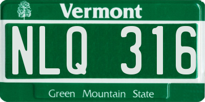 VT license plate NLQ316