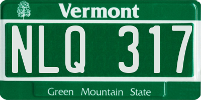 VT license plate NLQ317