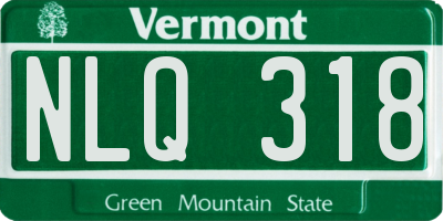 VT license plate NLQ318