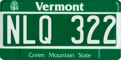 VT license plate NLQ322
