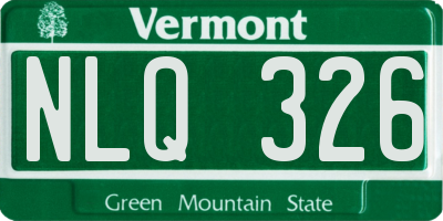 VT license plate NLQ326