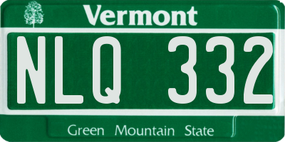 VT license plate NLQ332