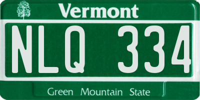 VT license plate NLQ334