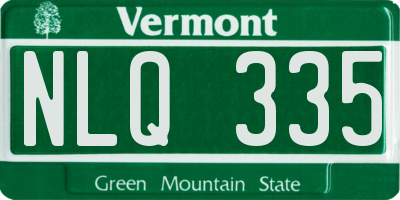 VT license plate NLQ335
