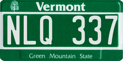 VT license plate NLQ337