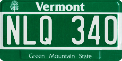 VT license plate NLQ340