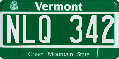 VT license plate NLQ342