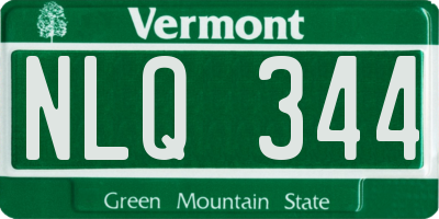 VT license plate NLQ344