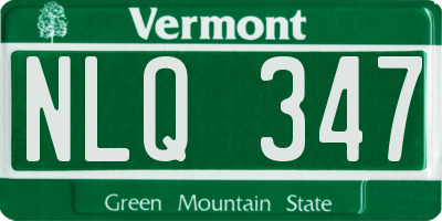 VT license plate NLQ347