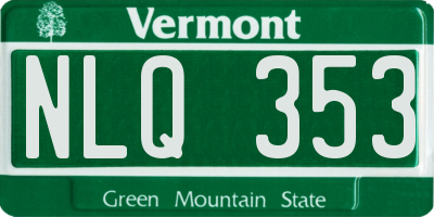 VT license plate NLQ353