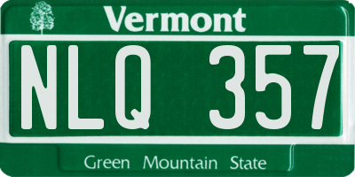 VT license plate NLQ357