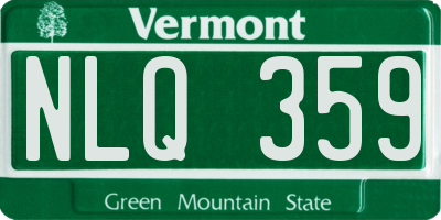 VT license plate NLQ359
