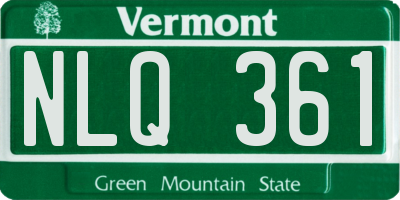 VT license plate NLQ361