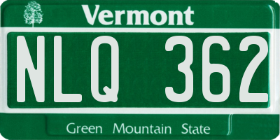 VT license plate NLQ362