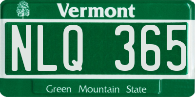 VT license plate NLQ365