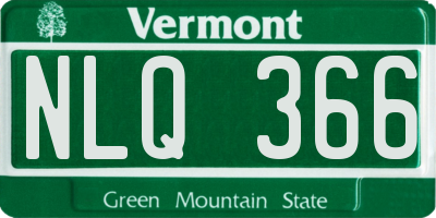 VT license plate NLQ366