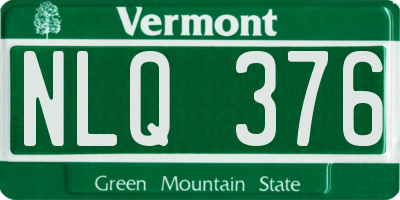 VT license plate NLQ376