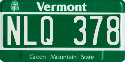 VT license plate NLQ378