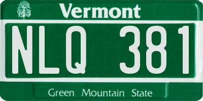 VT license plate NLQ381